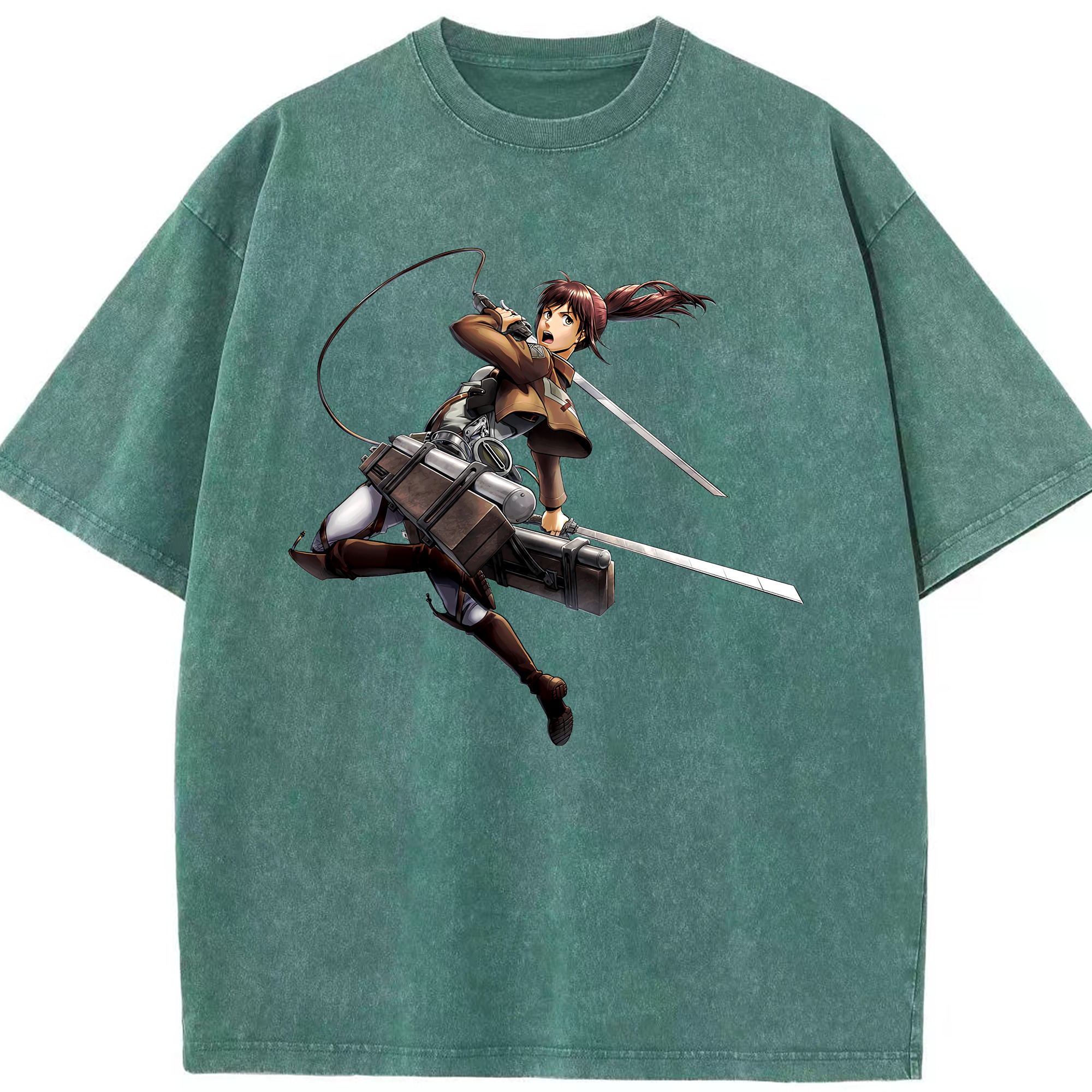 （画像用） 進撃の巨人 サシャ·ブラウス Attack on Titan Sasha Blaus 綿100% ヴィンテージ風 半袖Tシャツ（フロントプリント）